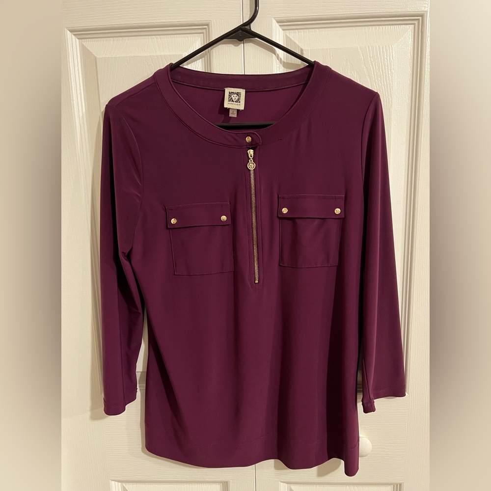 Anne Klein Burgundy Blouse
